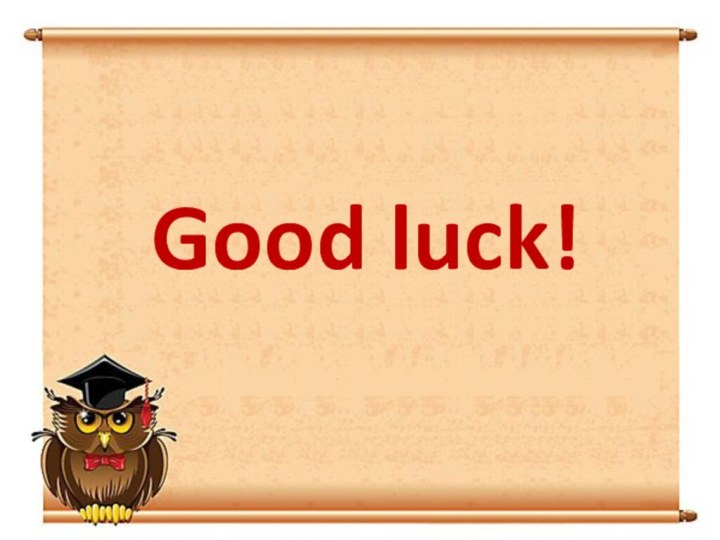 Good luck!