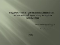 Презентация по экологическому образованию на тему Формирование экологической культуры младших школьников