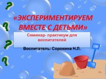 Семинар- практикум Опыты и эксперименты в летний период