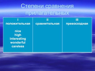 Презентация по английскому языку по теме Степени сравнения прилагательных (6 класс В.П.Кузовлев)