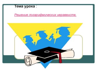 Презентация к уроку на тему :Решение логарифмических неравенств