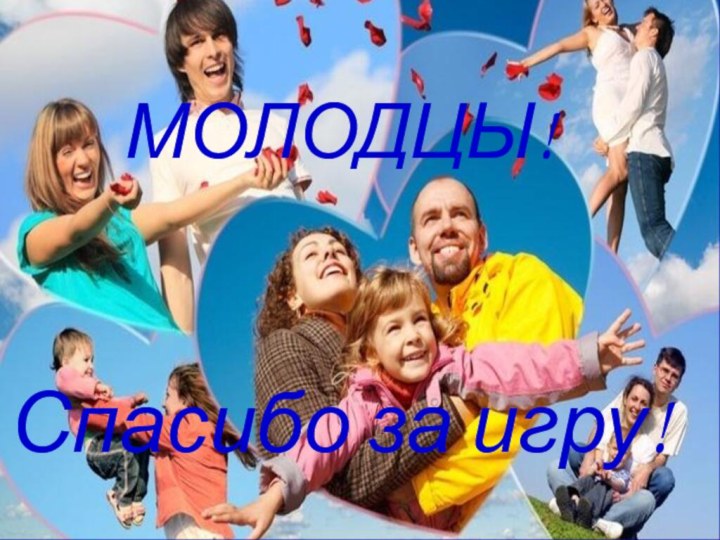 МОЛОДЦЫ!Спасибо за игру!