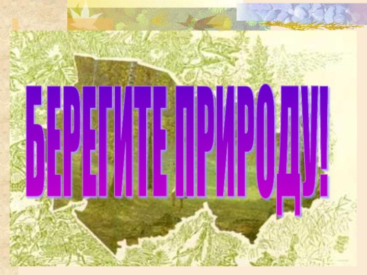 БЕРЕГИТЕ ПРИРОДУ!