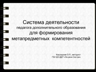 Презентация Система деятельности педагога дополнительного образования для формирования метепредметных компетенций