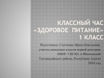 Презентация для классного часа Здоровое питание