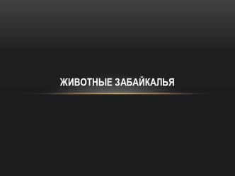 Презентация к уроку забайкаловедения на тему Животные Забайкалья