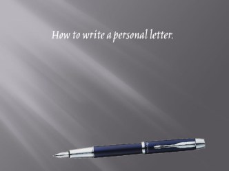 How to write a personal letter