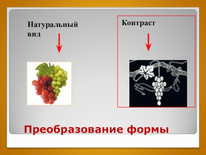 Преобразование формыНатуральный видКонтраст