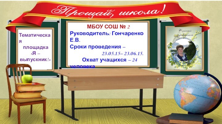 МБОУ СОШ № 2 Руководитель: Гончаренко Е.В.Сроки проведения –