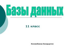 Презентация по информатике База данных