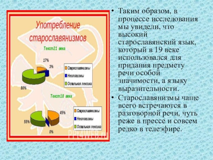 Таким образом, в процессе исследования мы увидели, что высокий старославянский язык, который