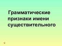 Презентация к русскому языку на тему  Грамматические признаки имени существительного ( 9 класс)