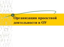 Проект  Организация проектной деятельности в ОУ