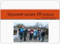 Проект по технологии Трудовой десант (10 класс)