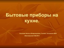 Прецентация по технологии на тему  Бытовые приборы на кухне ( 5 класс)