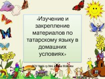 Изучение и закрепление материалов по татарскому языку в домашних условиях