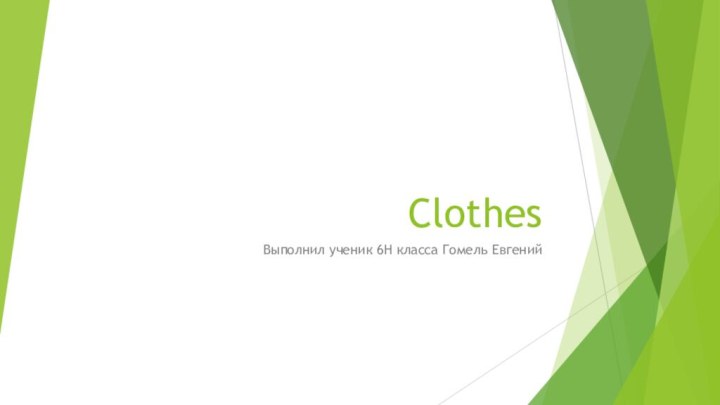 ClothesВыполнил ученик 6Н класса Гомель Евгений