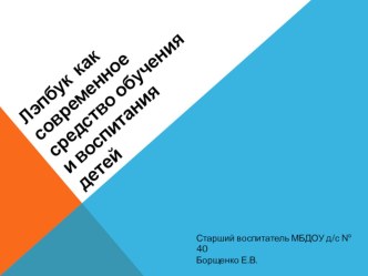 Презентация для педагогов дошкольного образования