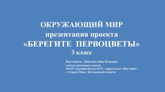 Презентация проекта Берегите первоцветы