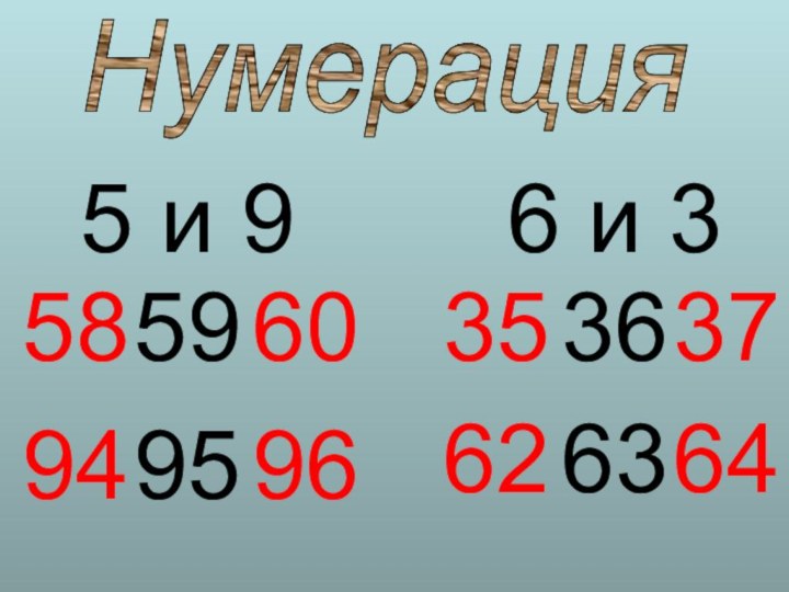 Нумерация5 и 96 и 3596096955894646235376336