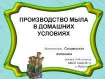 Презентация Мыло в домашних условиях 2 класс