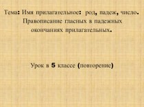 Презентация по русскому языку на тему Имя прилагательное ( 5 класс)