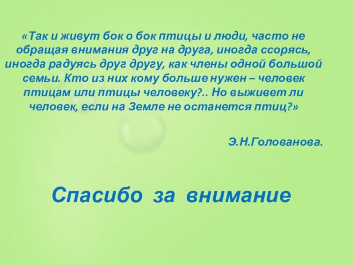 «Так и живут бок о бок птицы и люди, часто не обращая