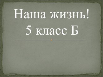 Жизнь нашего класса - 5Б