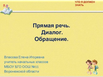 Презентация по русскому языку на тему Прямая речь. Диалог. Обращение