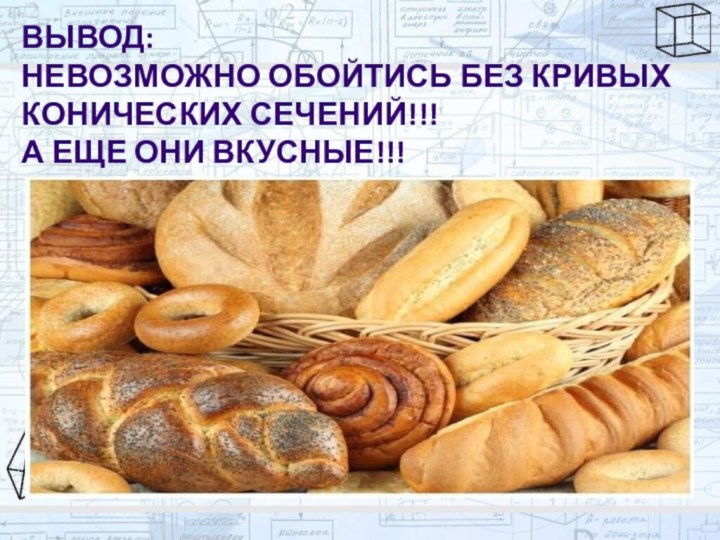 ВЫВОД:НЕВОЗМОЖНО ОБОЙТИСЬ БЕЗ КРИВЫХ КОНИЧЕСКИХ СЕЧЕНИЙ!!!А ЕЩЕ ОНИ ВКУСНЫЕ!!!