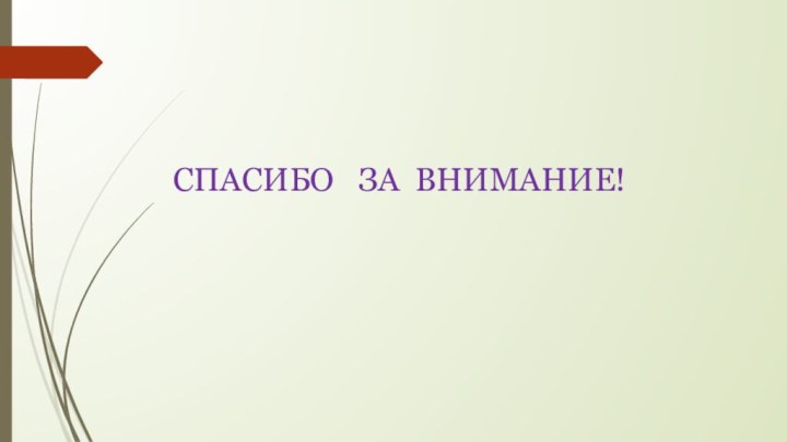 СПАСИБО  ЗА ВНИМАНИЕ!