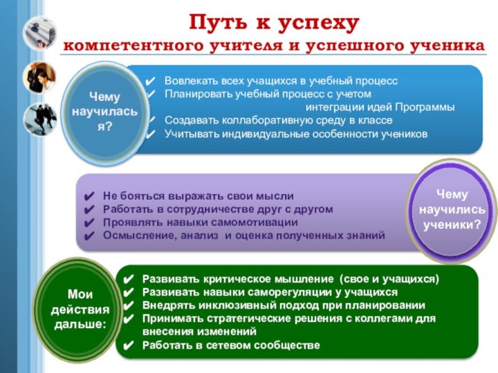 Путь к успеху компетентного учителя и успешного ученикаРазвивать критическое мышление (свое и