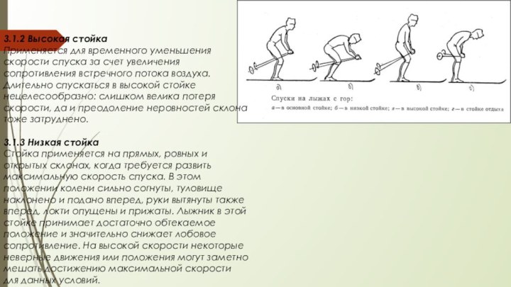 3.1.2 Высокая стойкаПрименяется для временного уменьшения скорости спуска за счет увеличения сопротивления