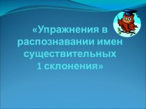 Презентация к уроку по русскому языку на тему Распознавание имён существительных 1 склонения