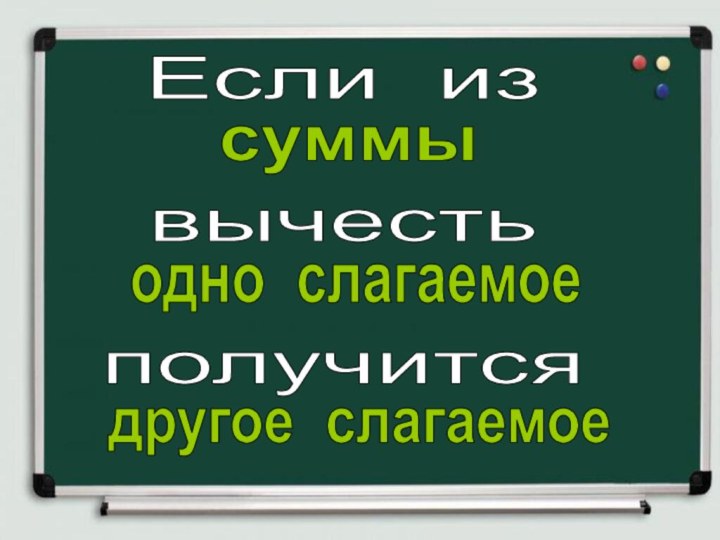 Если из вычестьполучитсяодно слагаемоесуммыдругое слагаемое