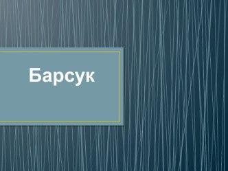 Презентация по чтению на тему Е. Чарушин Барсук (2 класс)