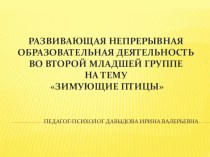 Презентация НОД во второй младшей группе на тему Зимующие птицы