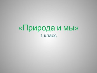 Презентация к уроку окружающего мира по теме  Природа и мы  1 класс