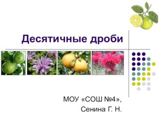 Презентация по математике на тему Деление десятичных дробей