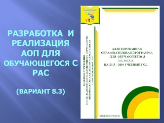 Разработка и реализация АОП для обучающегося с РАС