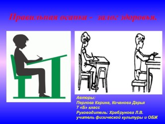Презентация по ОГБЖ: Правильная осанка- залог здоровья