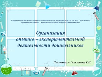 Организация опытно – экспериментальной деятельности дошкольников