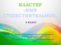 Презентация по русскому языку на тему: Кластер Имя существительное (4 класс)