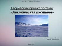 Творческий проект по теме Арктическая пустыня