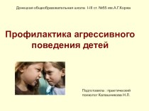 Презентация Профилактика агрессивного поведения детей