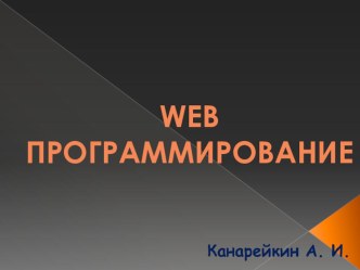 Презентация по информатике на тему WEB программирование