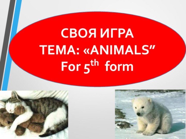 СВОЯ ИГРАТЕМА: «ANIMALS”For 5th form