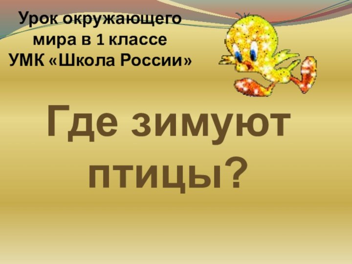 Урок окружающего мира в 1 классе УМК «Школа России»Где зимуют птицы?