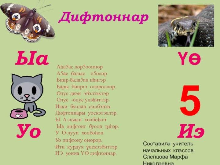 ДифтоннарЫа           YөУо