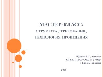 Мастер-класс: структура, требования, технология проведения